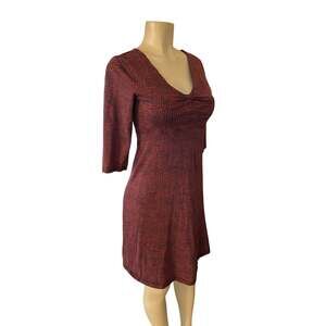 Women XS Horny Toad & Co Toad&Co Rosalinda Red Printed Dress Organic Cotton